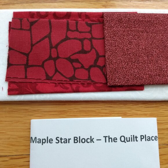 Quilt Block Sewing Pattern Kit with Fabric "Maple Star" Shop Hop July 2014 - Picture 3 of 6